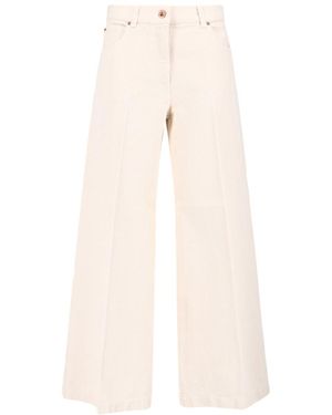 Aspesi Wide-Leg Off- Jeans With Textured Weave - Natural