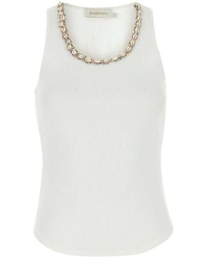 Zimmermann Stretch Cotton Illuminate Tank Top - White