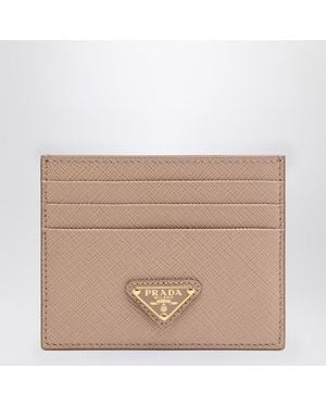 Prada Powder Saffiano Card Case - Brown