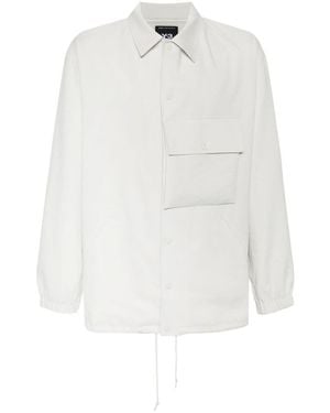 Y-3 Logo-Stamp Shirt Jacket - White