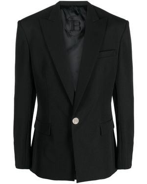 Balmain Single-Breasted Wool Blazer - Black