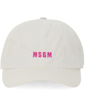 MSGM Baseball Hat With Logo - White