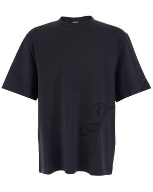 Jacquemus 'Le T-Shirt Club' T-Shirt With Logo J On The Front - Black