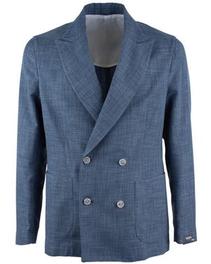 Barba Napoli Double-Breasted Blazer - Blue