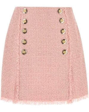 Balmain Tweed Skirt - Pink