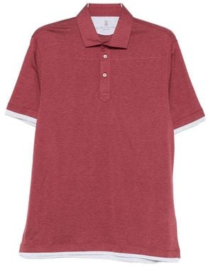 Brunello Cucinelli Silk And Cotton Polo Shirt - Pink