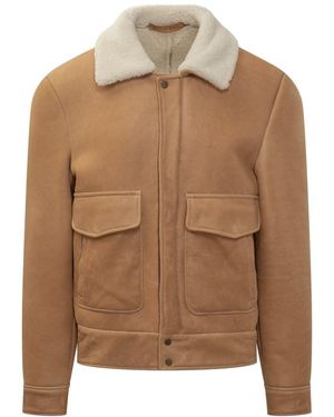 Salvatore Santoro Shearling Jacket With Collar - Brown