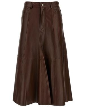 Haikure 'Mid Serenity Leather' Skirt - Brown