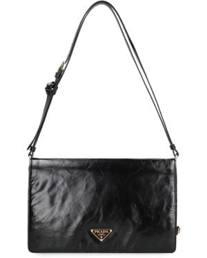 Prada Leather Shoulder Bag - Black