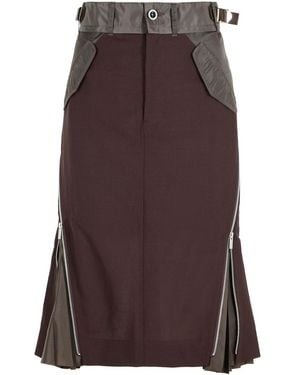 Sacai Wool Blend Skirt - Brown