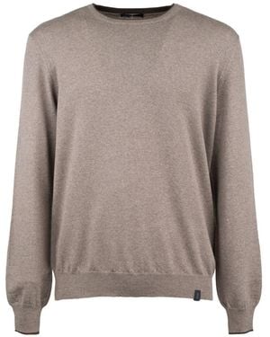 Fay Wool Crew Neck Sweater - Brown