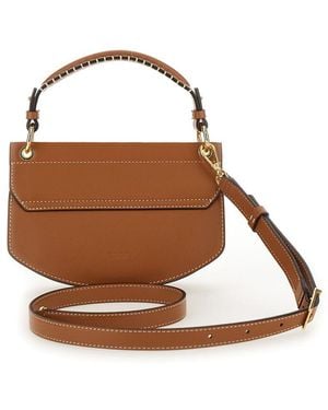 Ganni Apo-G Bag Mini Top Handle - Brown