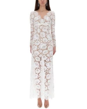 Self-Portrait Long Lace Dress - White