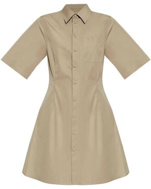 Ami Paris Cotton Shirt Dress - Natural