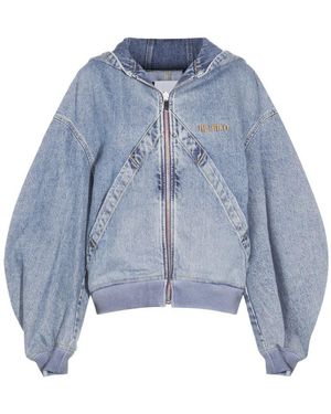 The Attico Hooded Denim Jacket - Blue