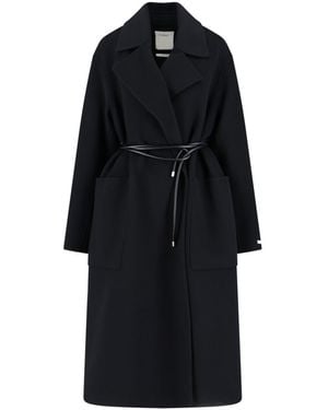 Sportmax Virgin Wool Dressing Gown Coat - Black