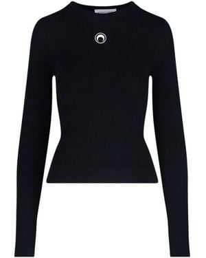 Marine Serre Moon" Long Sleeve Top - Blue