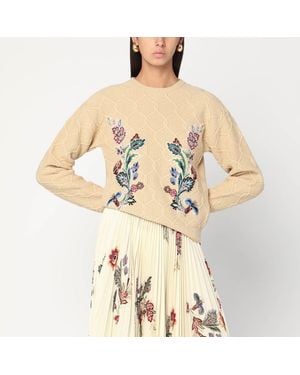 Etro Jumper With Embroidery - Natural