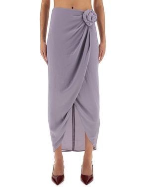 ROTATE BIRGER CHRISTENSEN Asymmetrical Skirt With Dictation - Purple