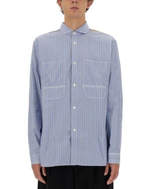 Junya Watanabe Regular Fit Cotton Shirt - Blue