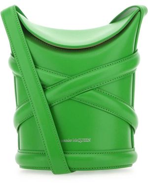 McQueen The Curve Bucket Bag - Green