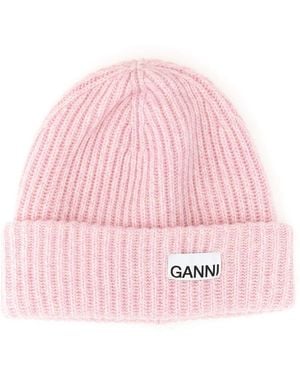 Ganni Wool Beanie - Pink