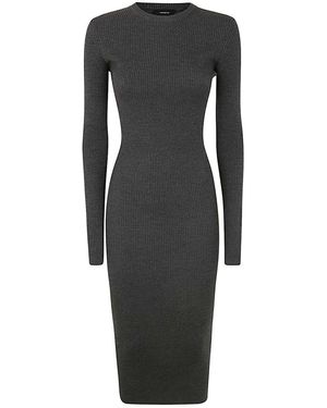 Wardrobe NYC Ribbed Long Sleeve Dress - Black