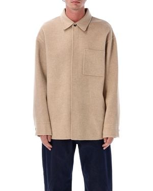 JW Anderson Oversized Wool Shirt Jacket - Natural