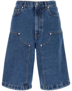 Palm Angels Denim Bermuda Shorts - Blue