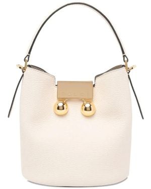 Marni Trunkaroo Leather Bucket Bags - White