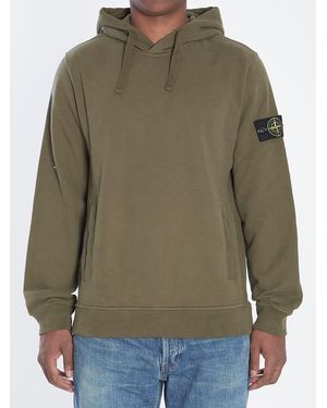 Stone Island Organic Cotton Hooded Sweatshirt - Green