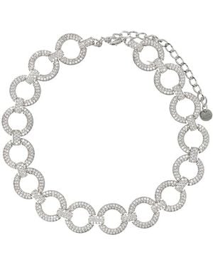 Self-Portrait Crystal Link Choker Necklace - White