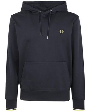 Fred Perry Tipped Hooded Sweatshirt - Blue