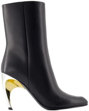 McQueen Seal Ankle Boots - Black