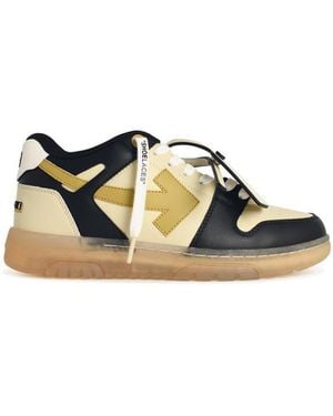 Off-White c/o Virgil Abloh 'ooo Varsity' Beige Leather Sneakers - Metallic