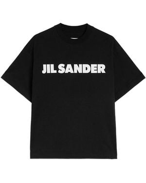 Jil Sander Logo Cotton T-Shirt - Black