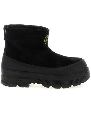 Stone Island Suede Ankle Boots - Black