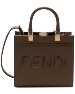Fendi Mini Sunshine Tote Handbag - Brown