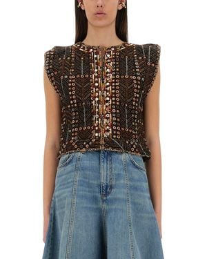 Isabel Marant Cerza" Short Cardigan - Blue