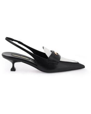 Miu Miu Leather Slingback Court Shoes - Black