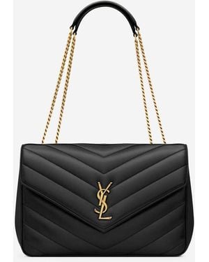 Saint Laurent Loulou Large Matelassé Bag - Black