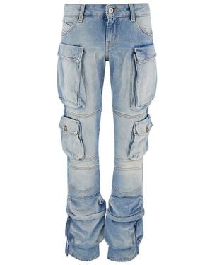 The Attico Essie' Light Fitted Jeans With Cargo Pockets - Blue