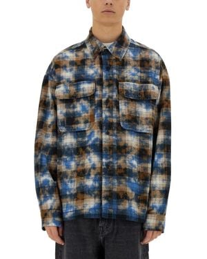 Palm Angels Plaid Shirt - Blue