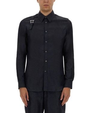 McQueen Harness Shirt With T Buckle - Blue