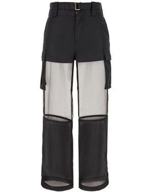 Sacai Polyester Cargo Trousers - Black