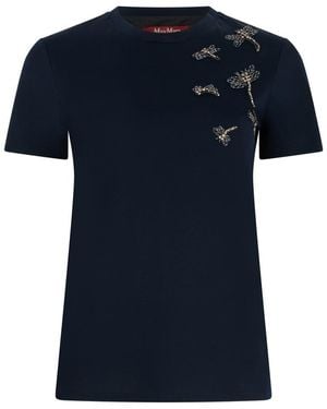 Max Mara Pontile Cotton Crew-Neck T-Shirt - Black