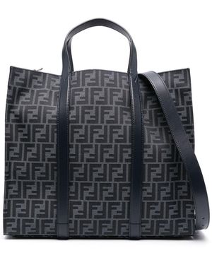 Fendi Ff Jacquard Shopper Bag in Black for Men Lyst UK