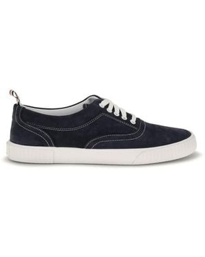 スニーカー THOM BROWNE Men Sneakers MFD180B03050415 Dark Blue Heritage leather sneakers in blue - Thom Browne | Mytheresa
