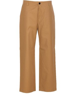 Gucci Web Detail Cotton Pants - Natural