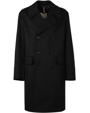 Mackintosh Double-Breasted Wool Coat - Black